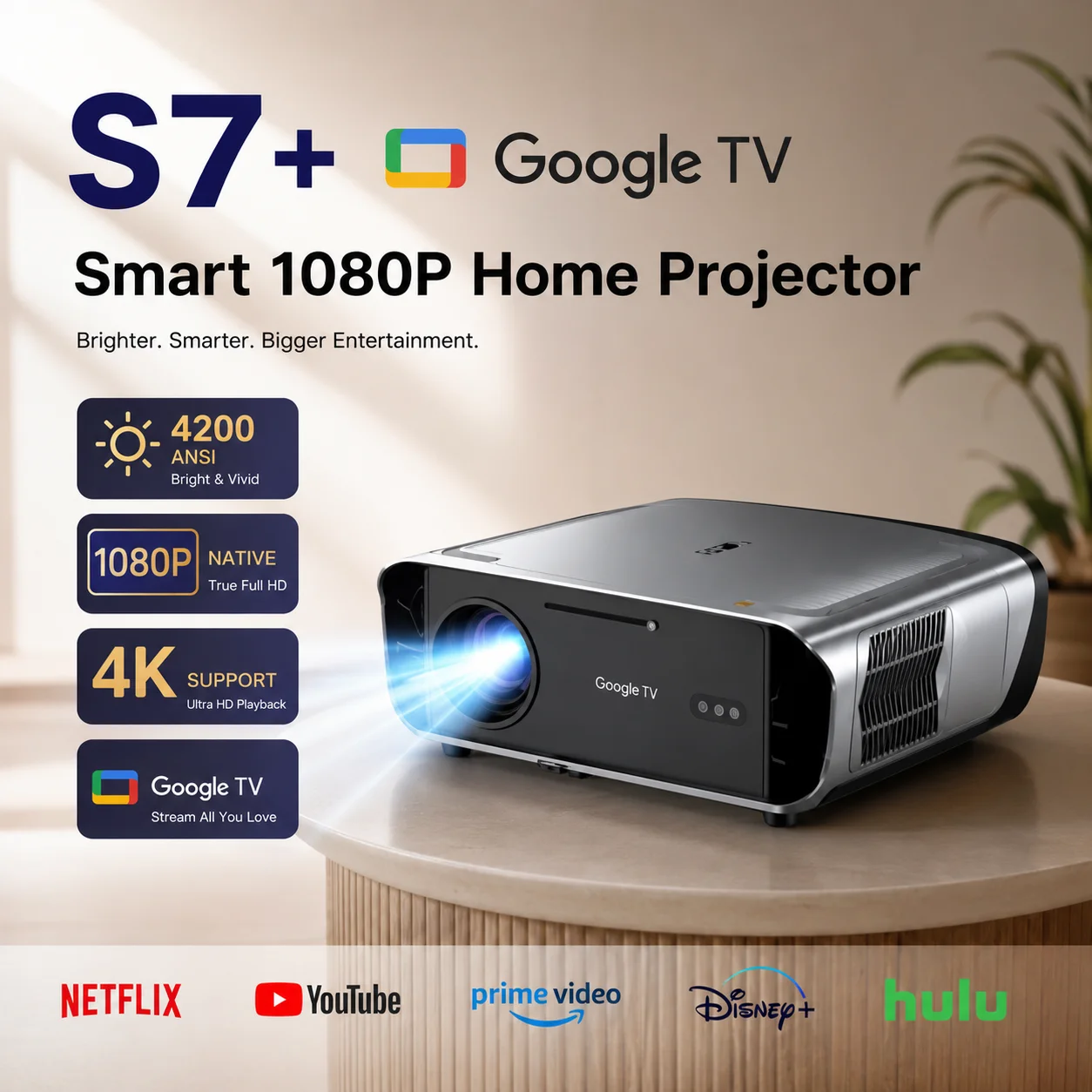 Home Cinema Couch - S7 4200ANSI Native 1080P 4K UHD