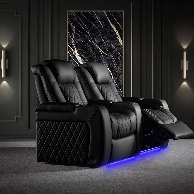 Home Cinema Recliners - Modern Home Cinema Leather Electric Recliner