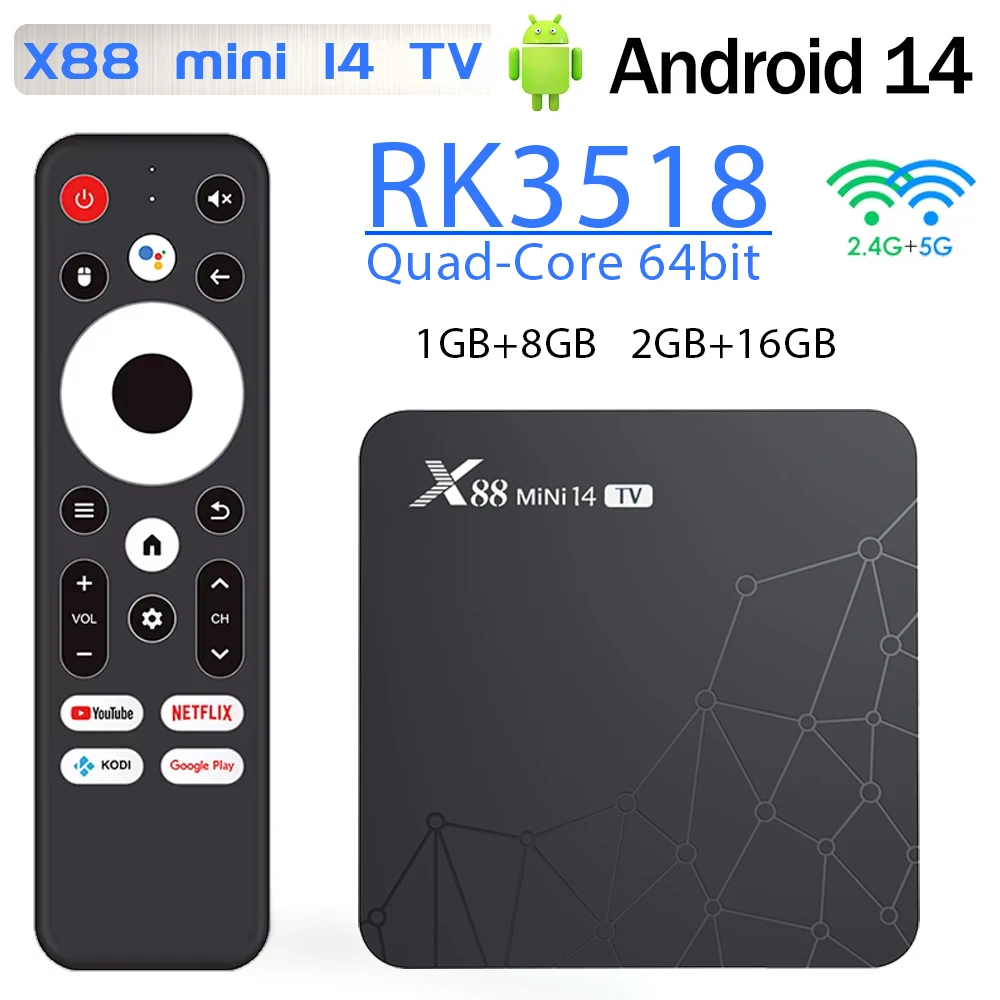 Home Cinema Media Player - Android14 X88 MINI 14 TV Box
