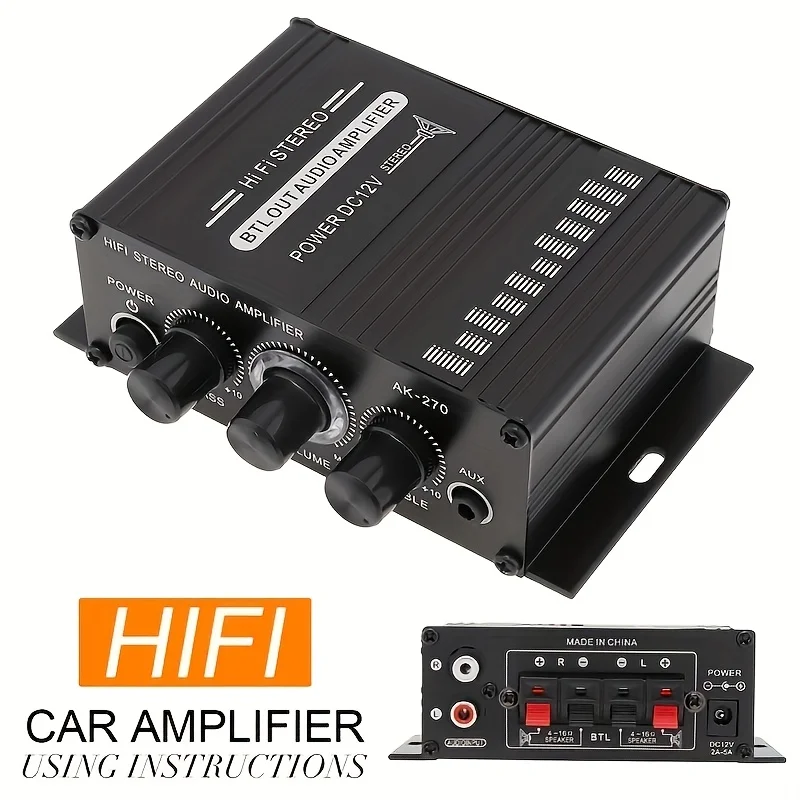 Home Cinema Hall - AK-270 400W Mini Power Amplifier 12V/24V