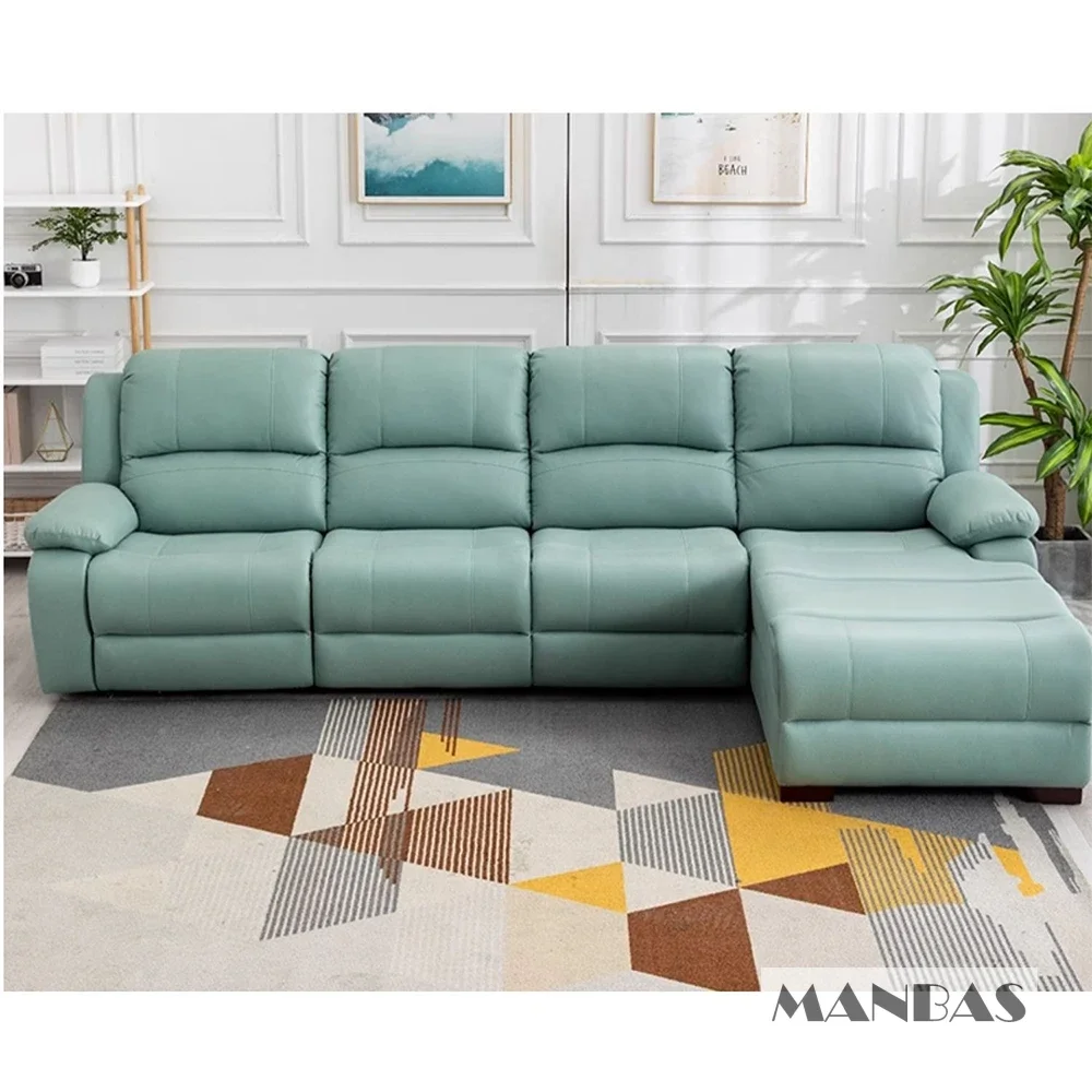 Genuine Leather Manual Electri - Home Cinema Couch ulasan dan harga