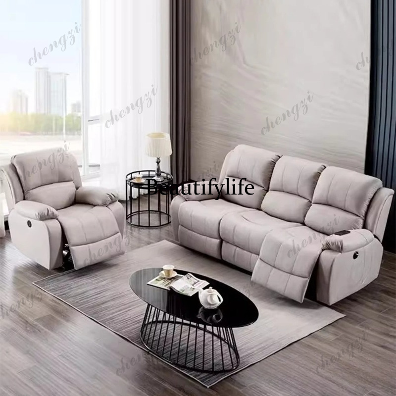 Genuine Leather Manual Electri - Home Cinema Couch ulasan dan harga