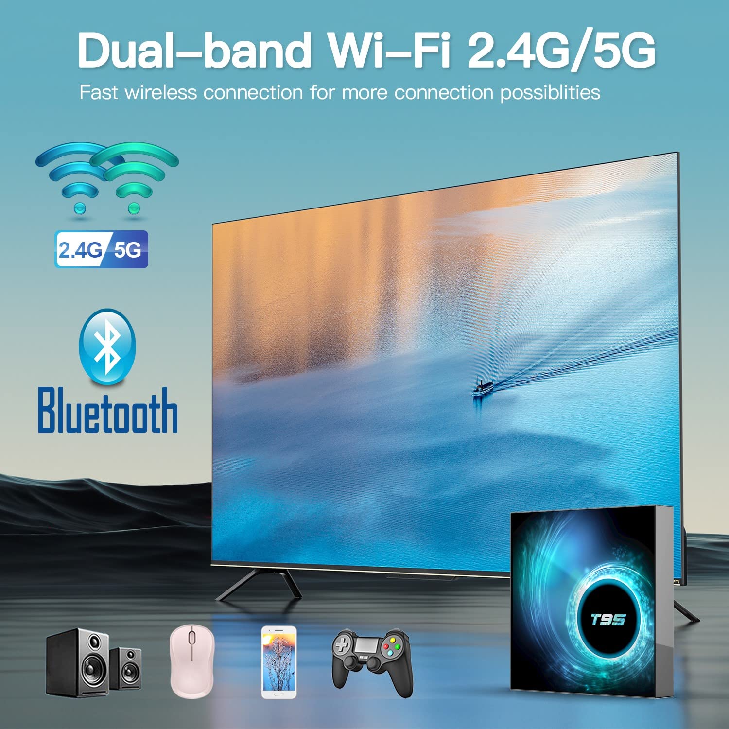 T95 Android 16 TV Box Allwinne - Home Cinema Media Player ulasan dan harga