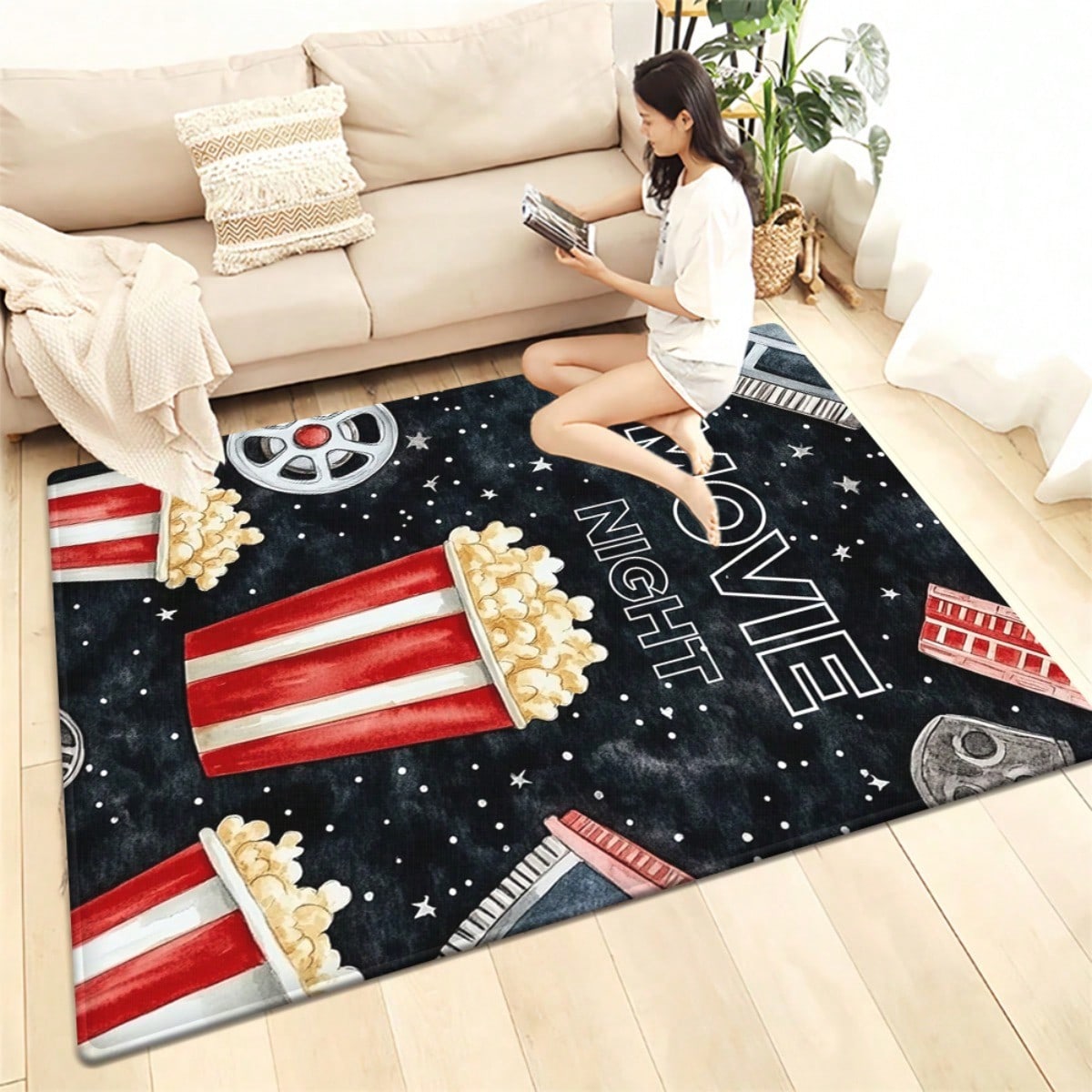 Movie Night Door Mat - Popcorn - Home Cinema Room Size ulasan dan harga